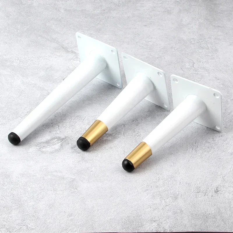 1Pcs White Metal TV Cabinet Feet Luxury Sofa Feet Oblique Cone Coffee Table Legs Furniture Support Legs Bathroom Cabinet Feet