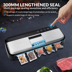 Automatic Vacuum packaging Machine LED Touch Panel 125W Hands Free Pressing Household Vacuum Food Sealing Vacuum Sealer Machine