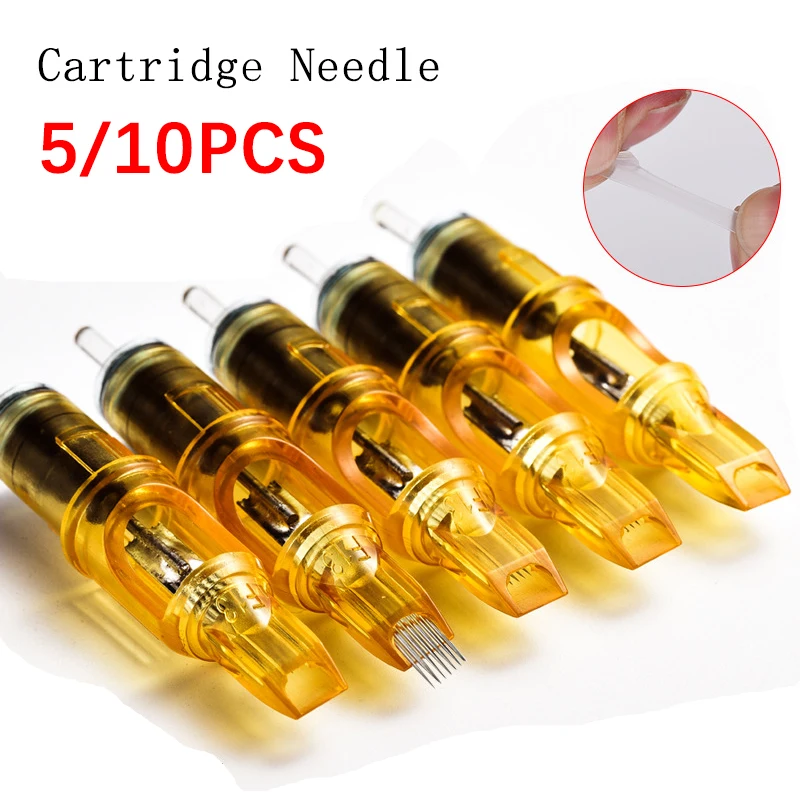 

5/10pcs Yellow Dragonfly Tattoo Cartridge Needle 1 3 5 7 9 11 13 14 15 RL RM RS M1 For Tattoo Machine Pen Needle Accessories