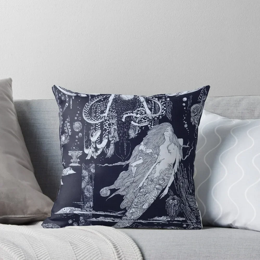 Sea Witch Mermaid - Vintage Illustration by Henry Clarke (1916) Throw Pillow Pillow Case Elastic Cover For Sofa pillow