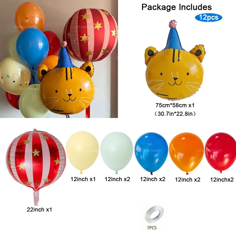 Cartoon Animal Foil Birthday Hats Ballons Cute Cat for Kids Party Classroom Decor Birthday Party  Festive Atmosphere Decor Gift - view 2