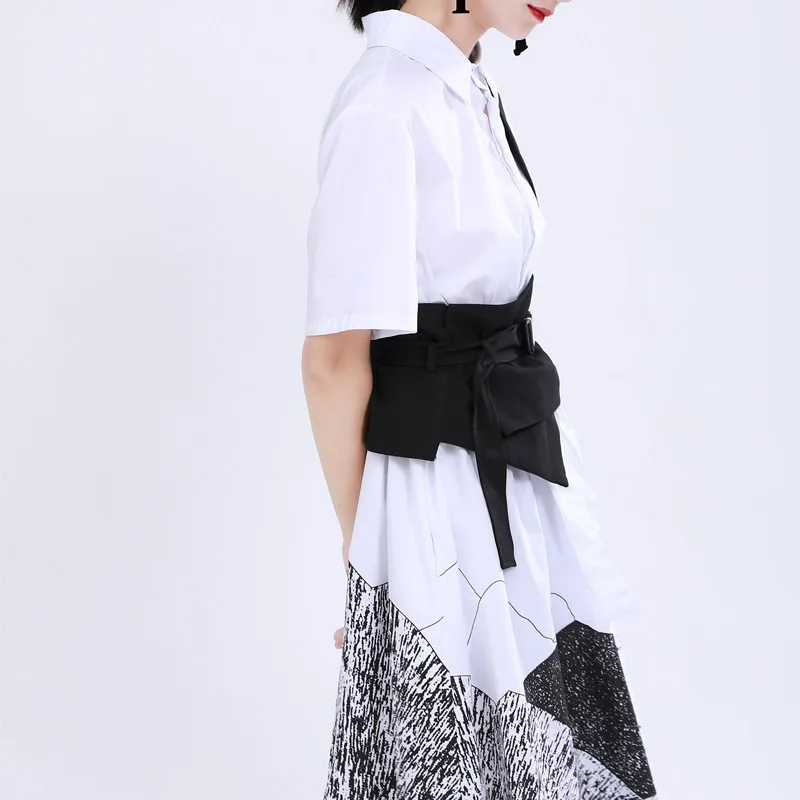 [ZhongChuang Rizhen] 2024 summer niche design one-shoulder irregular tailoring belt waist cover suit vest female