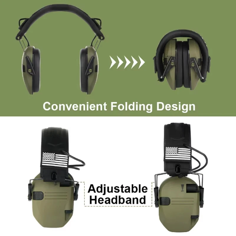 Electronic Earmuff for Razor Slim Ultra Low Profile Compact Design Adjustable Range Shooting Hunting Hearing Protection