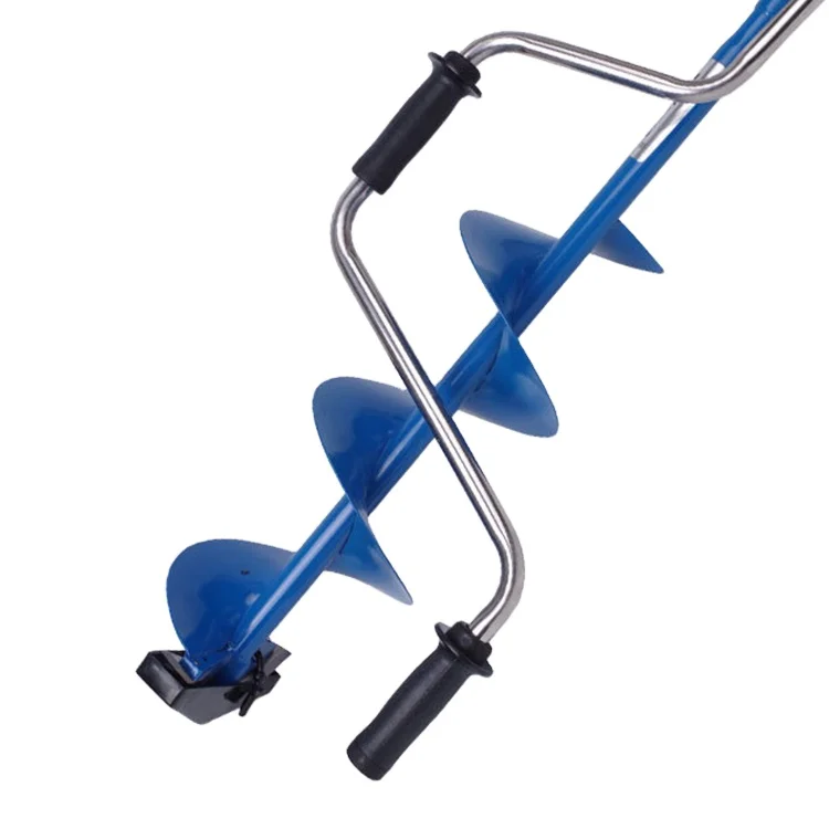 New double blade steel ice drill, foldable, durable, suitable for outdoor use, suitable for freshwater fishing tools and accesso