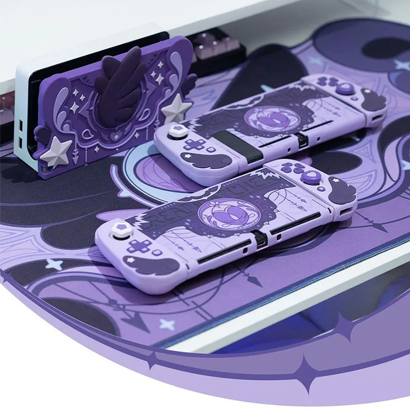 لنينتندو سويتش/سويتش OLED حافظة واقية الجناح ستار الظلام سلسلة غطاء غبار قبضة الإبهام قبعات لينة واقية قذيفة مجموعة