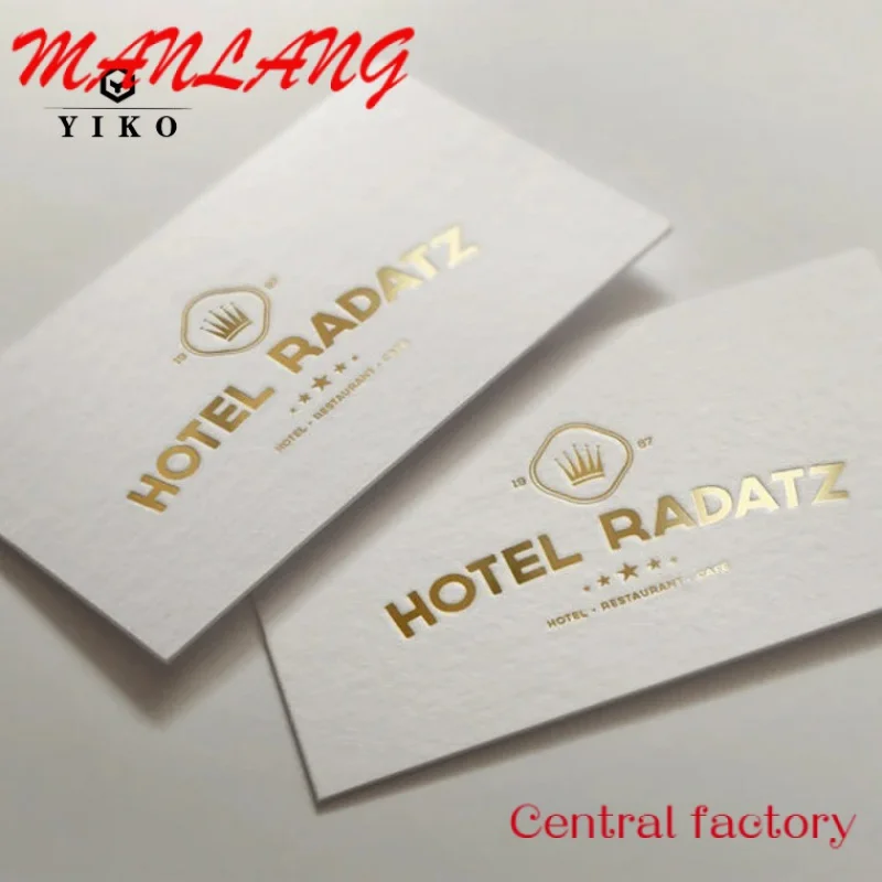 CustomCustom Luxury Embossed Stamping Recycled Visiting Thank You Cards Printing Gold Foil Business Card