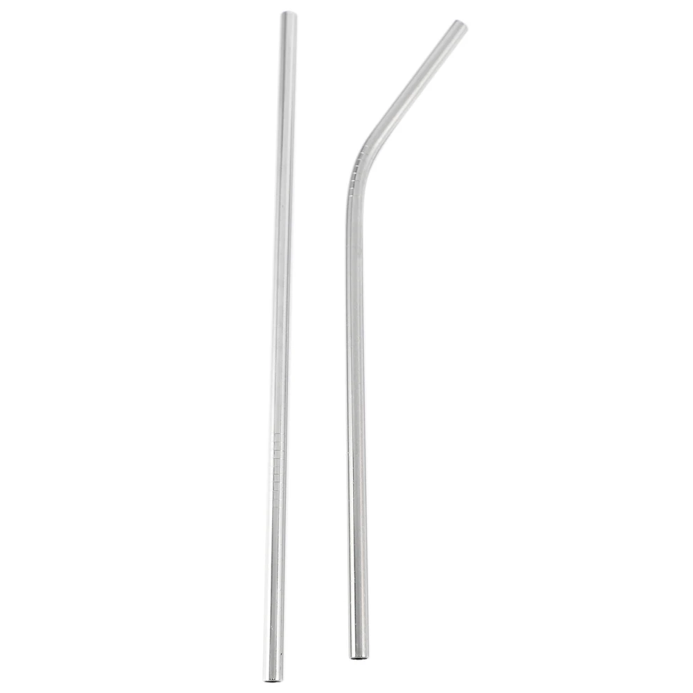 

WORTHOWN-200Pcs Metal Straws Can Be Reused 304 Stainless Steel Drinking Water Pipes 215 Mm X 6 Mm Curved Straws And Straight