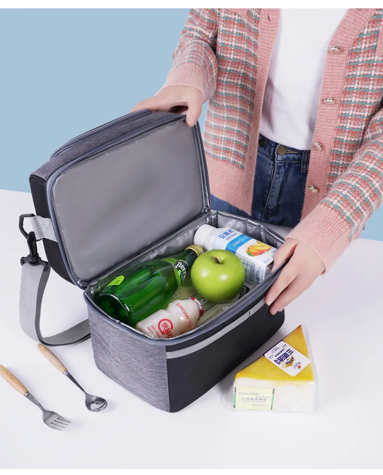 Cord-Lunchtasche, wärmeisolierend, Lunchbox, Aufbewahrung, Handtasche, multifunktional, für Kinder, Schule, Kühltasche, Picknick, Lebensmittelbeutel – Detail 24