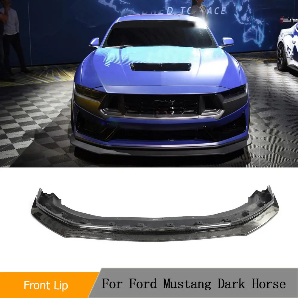 Carbon Fiber Car Front Bumper Lip Spoiler Replacement for Ford Mustang Dark Horse Coupe 2024 Front Lip Chin Protector Guard