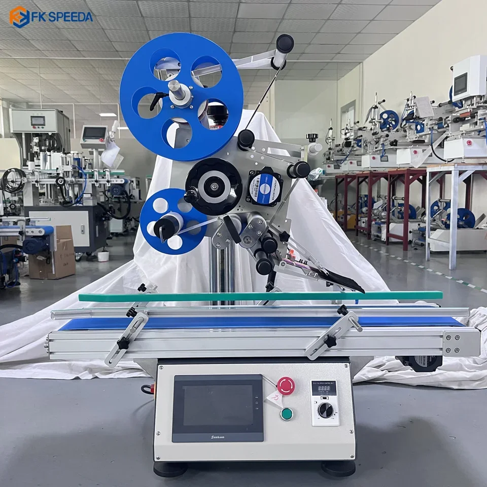 Automatic Label Applicator Machine Adhesive Sticker Flat Labeling Machine Auto Flat Pouch Labeling Machine