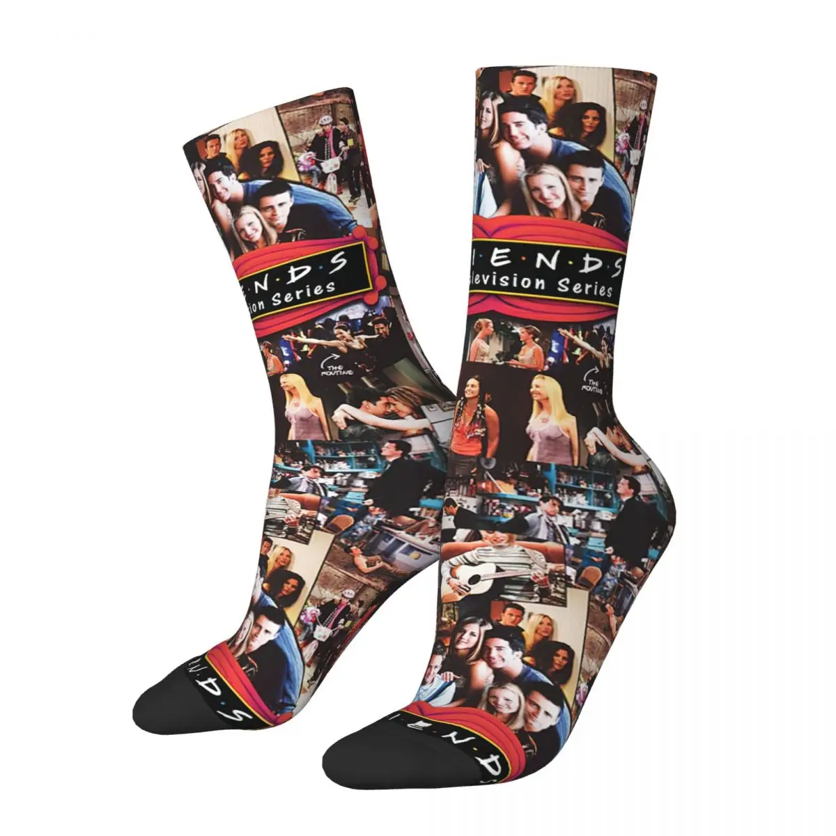 Friends TV Collag Socks Men's Women's Casual Central Perk Socks High Quality Spring Summer Autumn Winter Socks Gifts