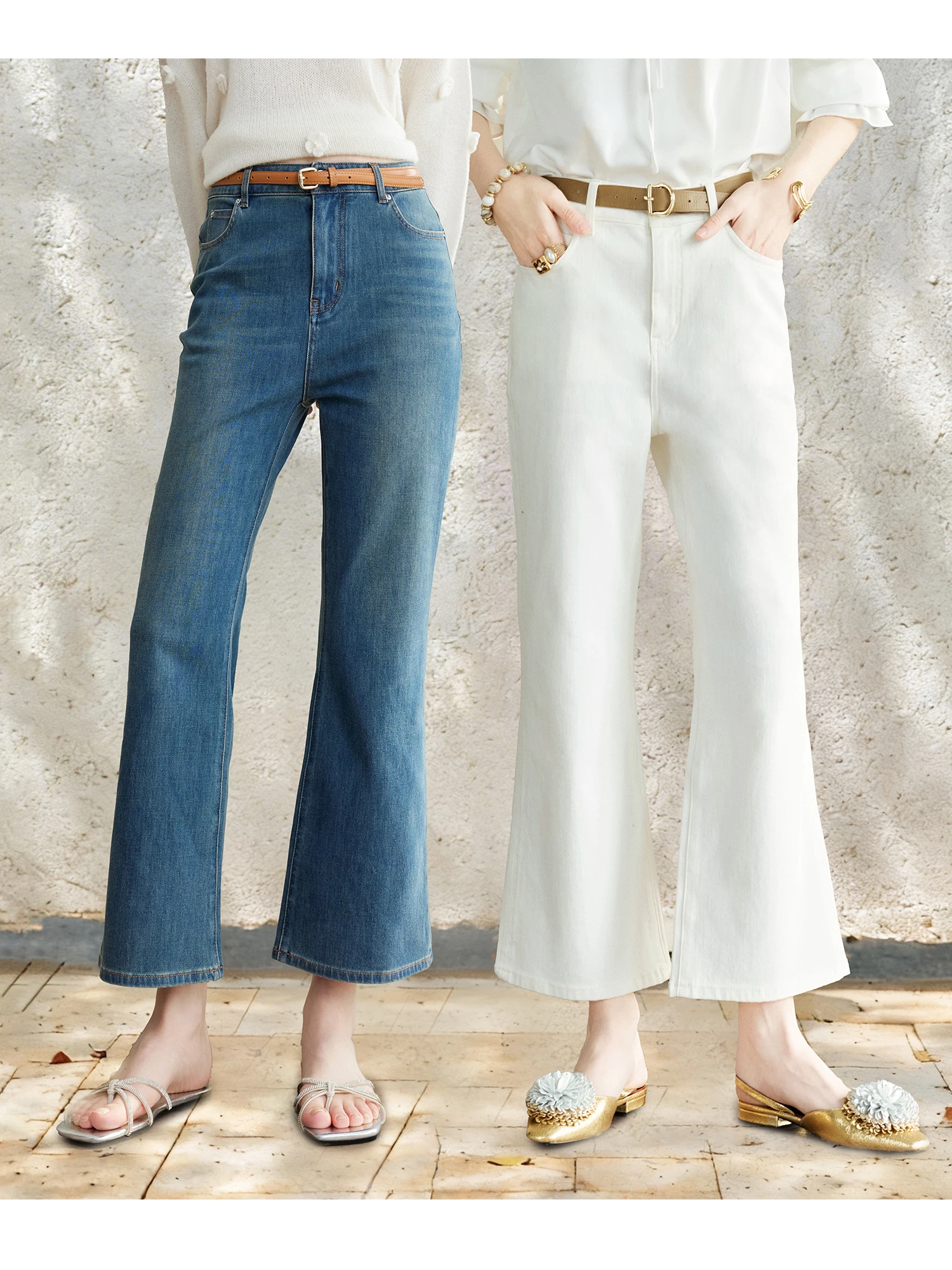 

Женские джинсы-клеш с широкими штанинами, прямого кроя, свободные, для повседневной носки, с завышенной талией, из хлопка, весна 2026