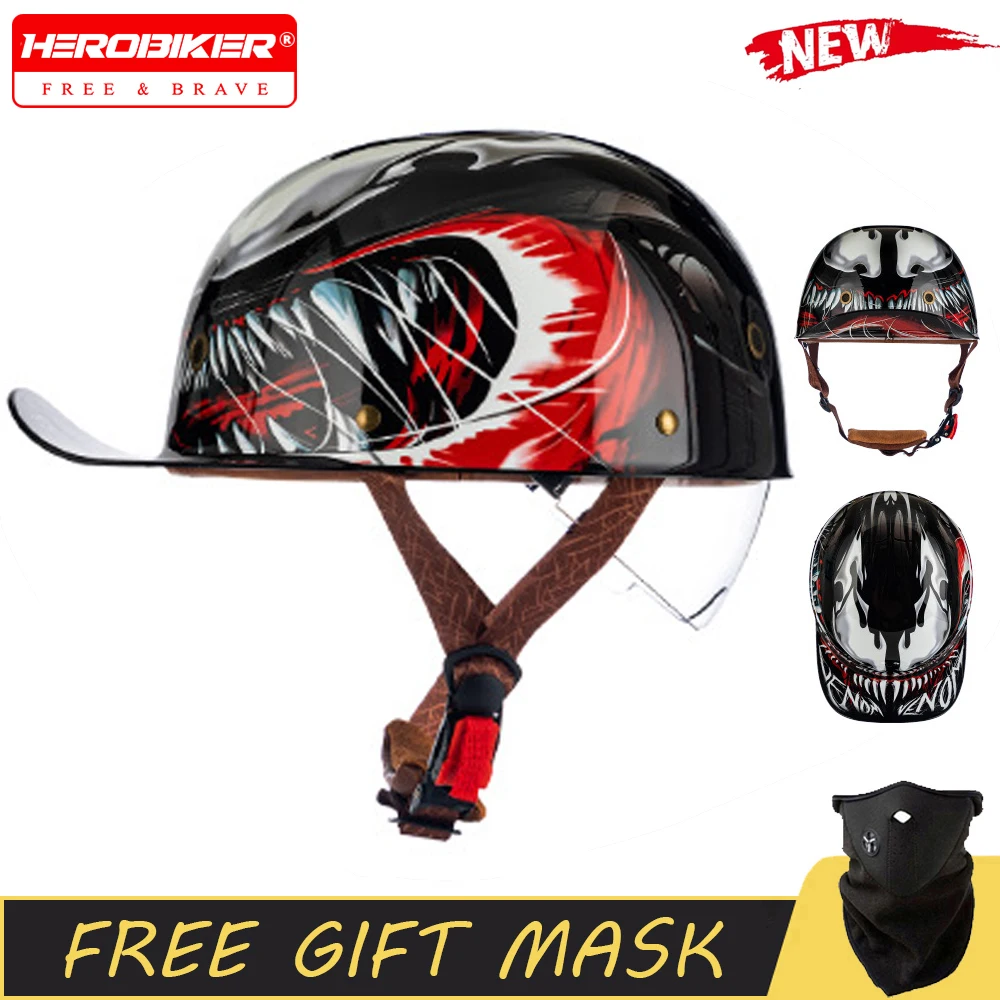 

New Moto Half Helmet Anti Fall Motorcycle Half Helmet Retro Motorcycle Helmet Men Protective Equipment DOT Certification