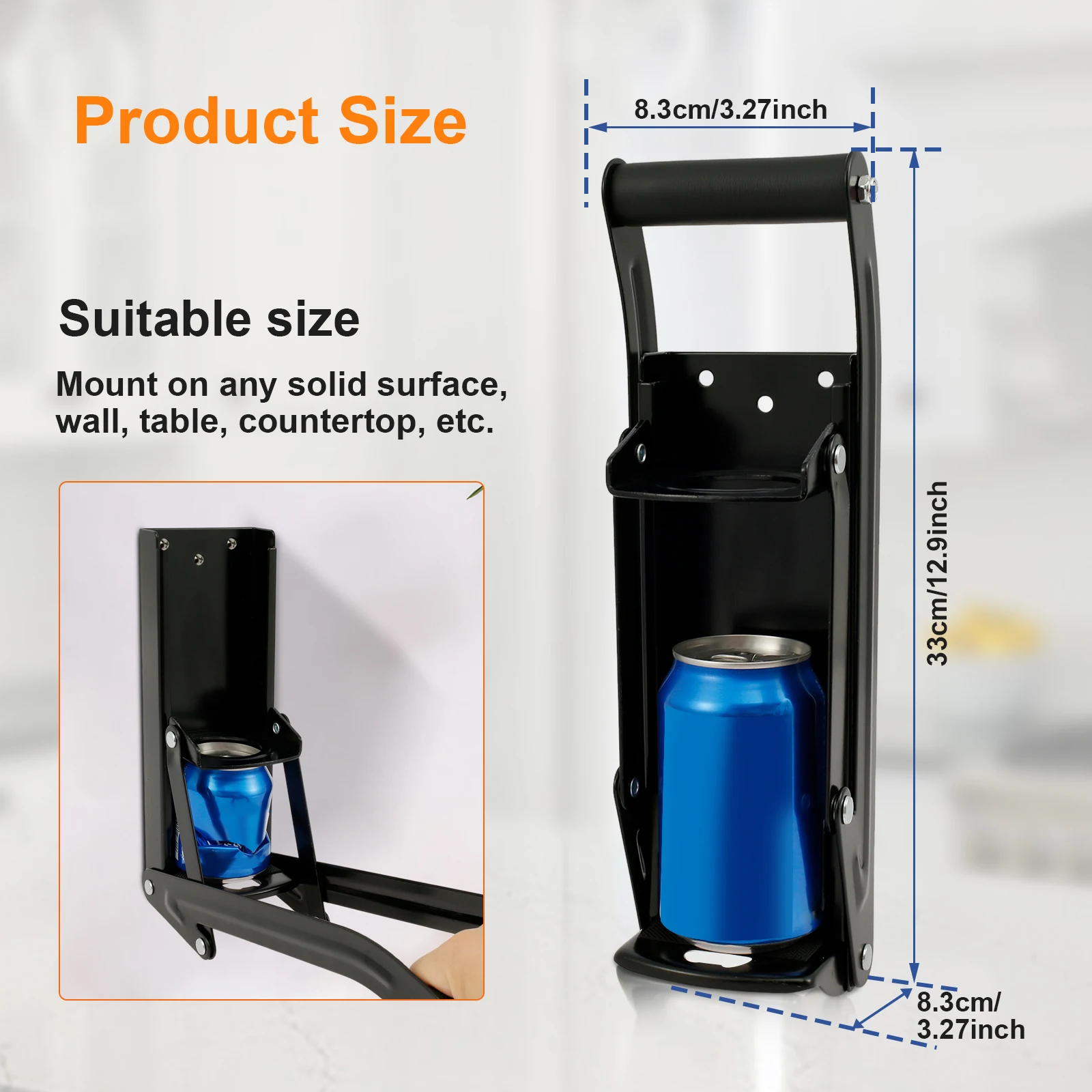 16 oz Metal Can Crusher Environmentally Friendly Can Smasher Hanging Can Pulverizer Tool for Aluminum Seltzer Soda Beer Cans