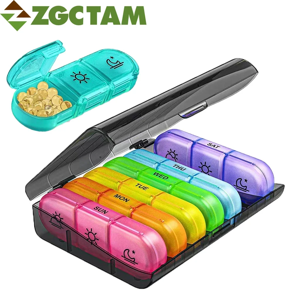 1Set Weekly Pill Organizer 3 Times A Day, Portable Travel Pill Container with Large Separate Compartments To Hold Medication