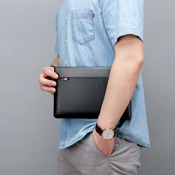 Fashion Business Style Men's Handbag Clutch Bag Soft PU Leather Male Waist Pack Bag Elegant Leisure Stylish Hand bag Men Pouch