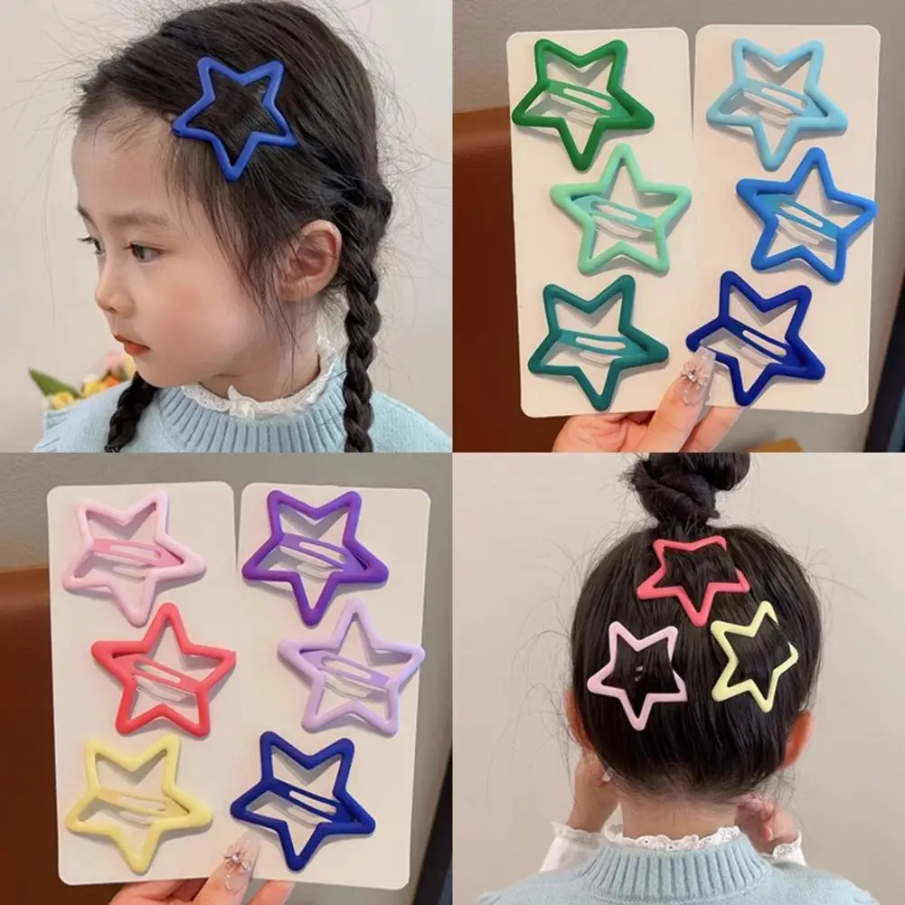 3 Pcs/Set Korean New Big Star BB Hairpin Hair Side Clips Princess Portable Hair Decoration Organization Girls Hair Clips