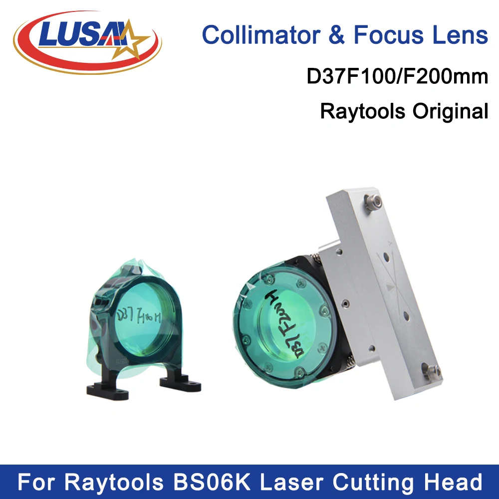 LUSAI Original Raytools BS06K/BM06K Focus Lens Collimator Lens With Holder D37 F100/200mm For Raytools BM06K Laser Head