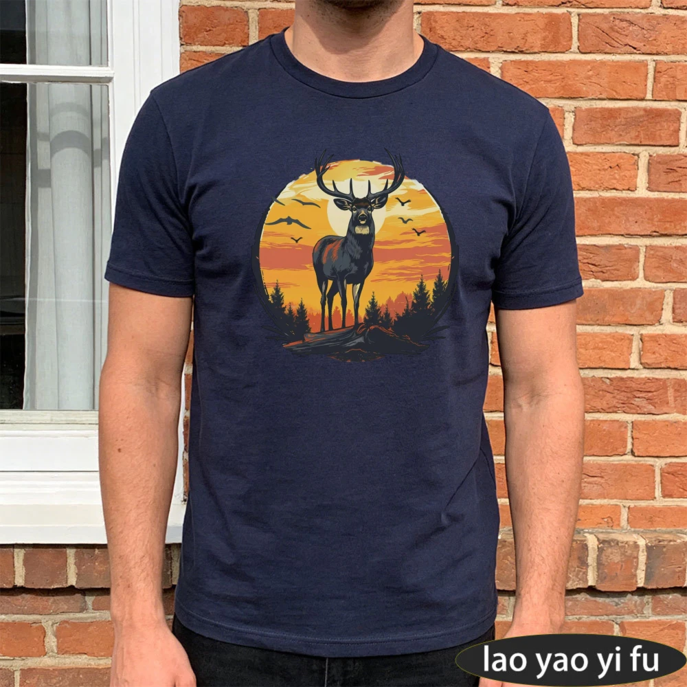 Hunting Outdoor Apparel - قميص رجالي صيفي قطني بتصميم غرافيك