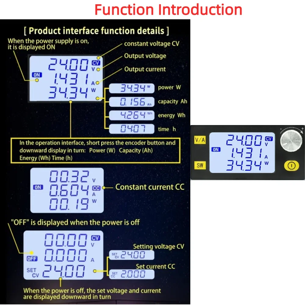 CNC DC Adjustable DC Voltage Regulator Power Supply Converter adapter FOR Lidl Parkside X20V TEAM Li-ion Battery（No Battery）