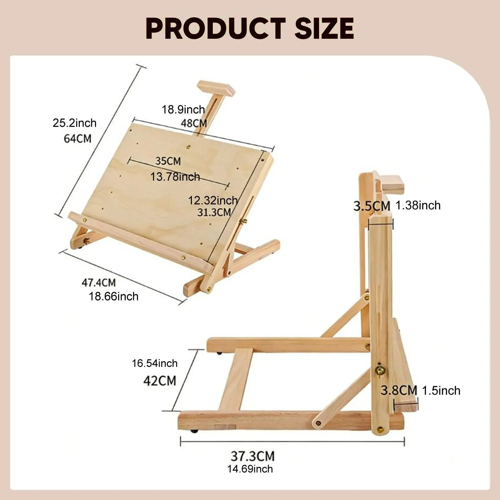 

Tabletop Easel for Painting, Foldable Adjustable Desktop Drawing Board for Painters, Oil Painting, Artist