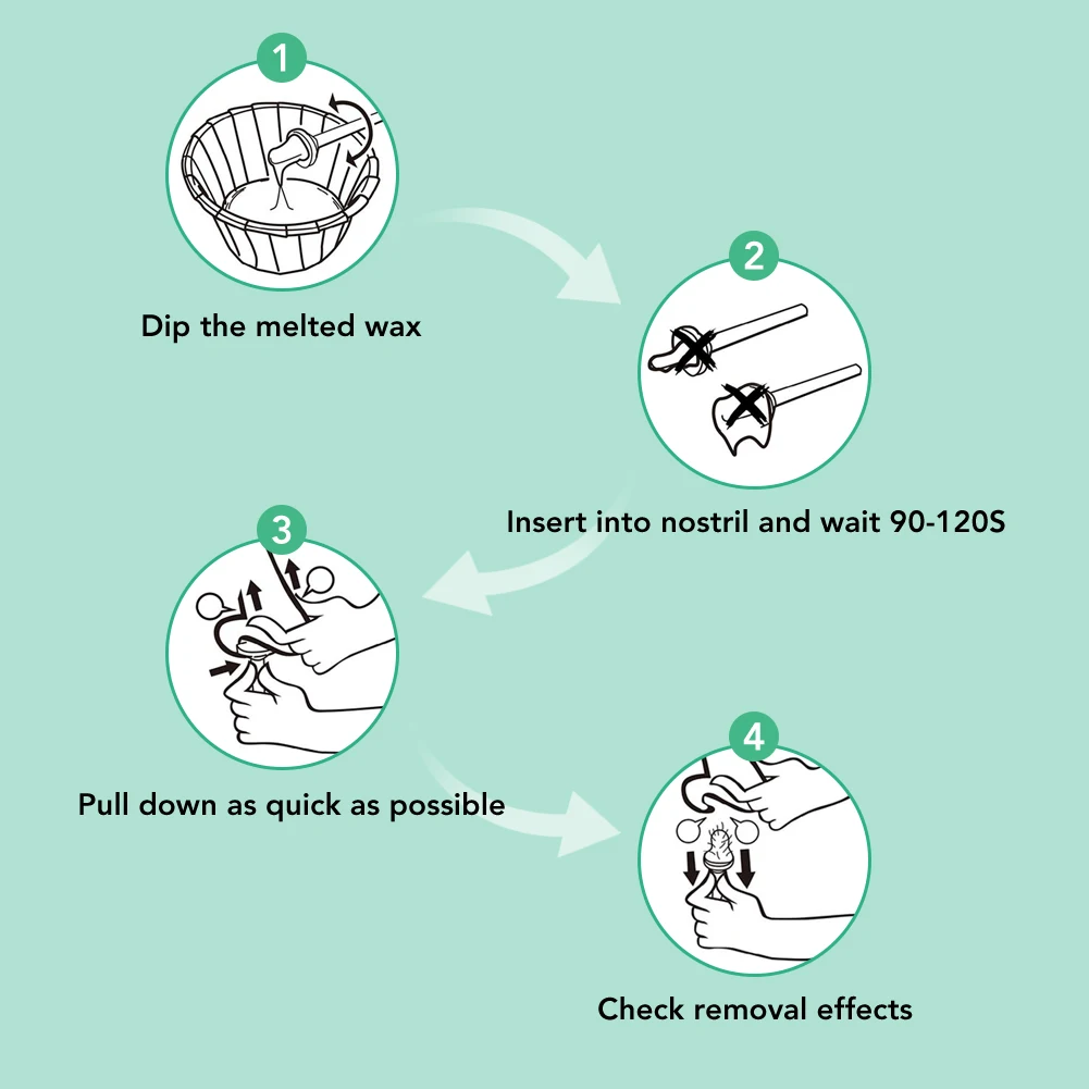 50g Nose Wax Kit Wax with 20 Applicators Quick & Painless Nose Hair Waxing Kit for Men & Women Hair Wax Beans Beard Hair Remover