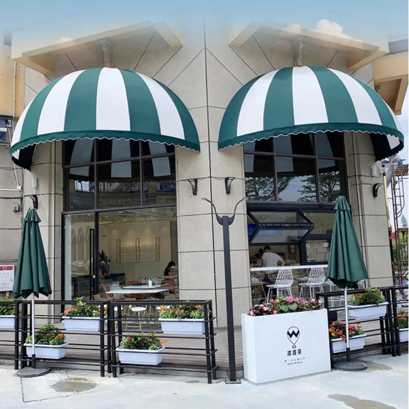 

French curved canopy door head decoration fixed trapezoidal awning shop folding semi-circular watermelon canopy window canopy