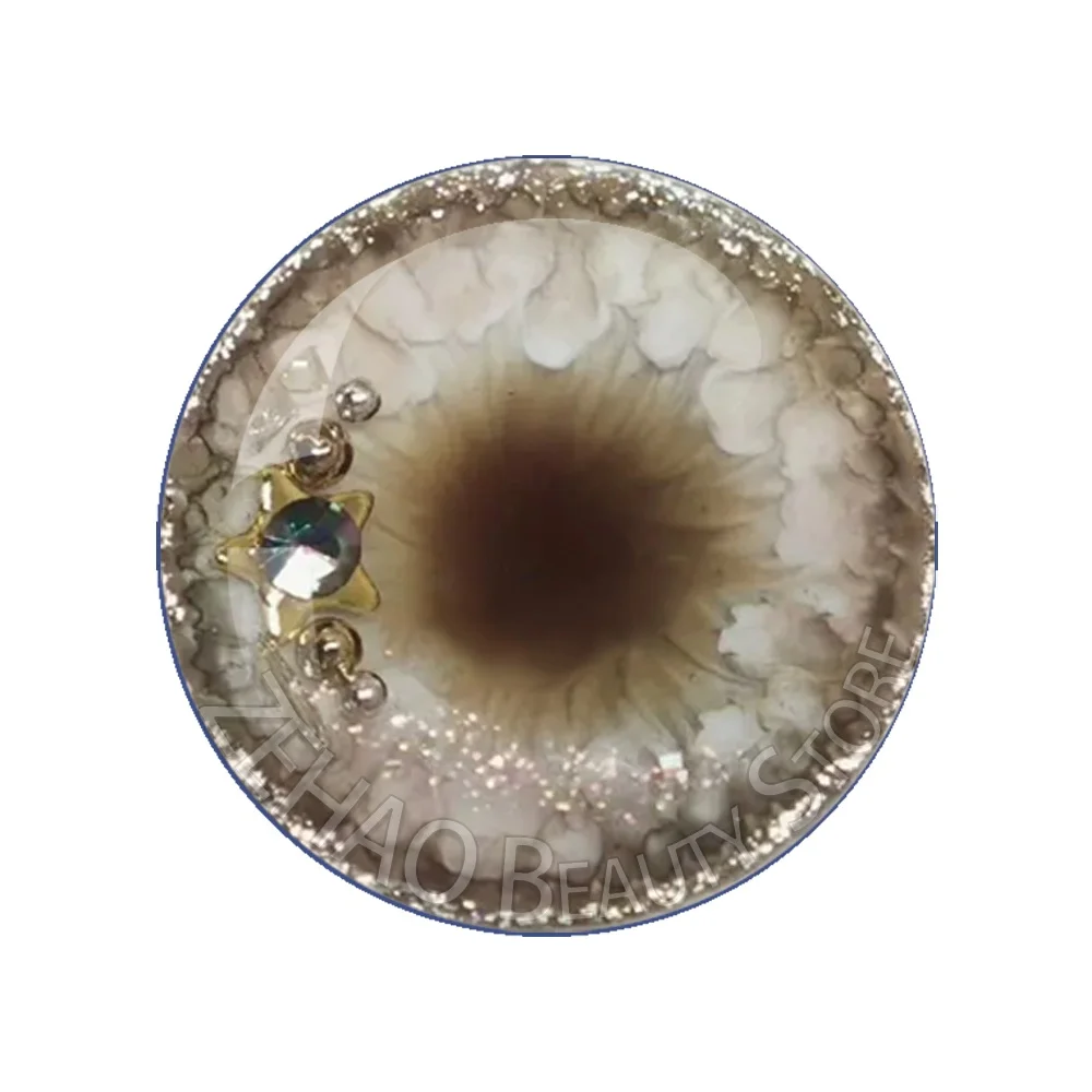Glass Eyes Blyth BJD Doll Round Glass Eye Chips 12pcs Cabochon 10MM-40MM Handmade Drop Glue Eye Pupil Girl Toy DIY Accessories view 6