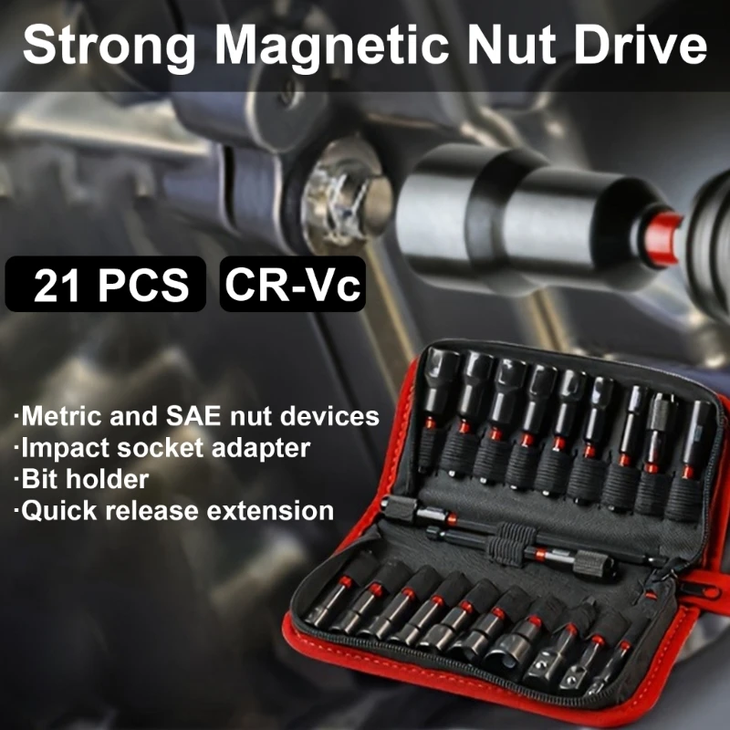 21Pcs Nut Driver Set, 1/4