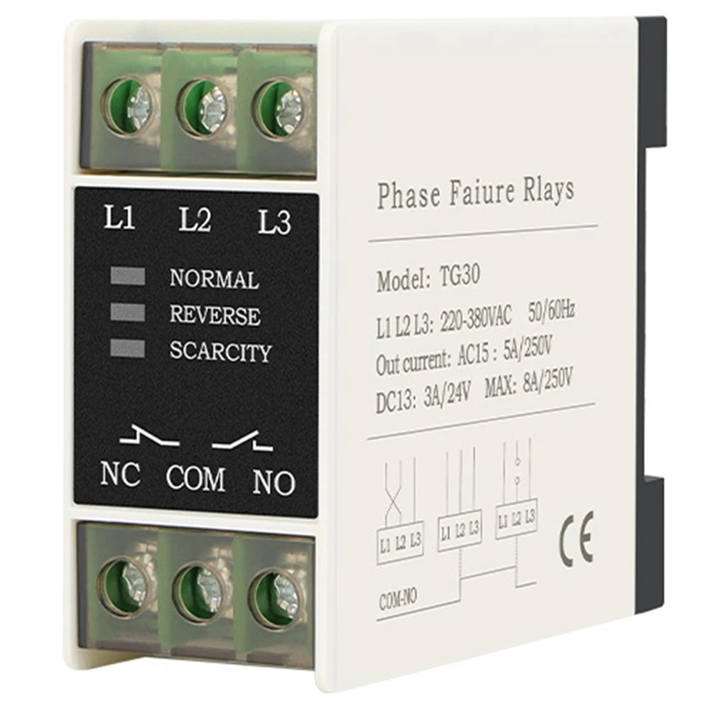 Phase Sequences Protector With LED Indicator Light For Mechanical Elevator Equipment TG30/30S Phase Loss 380V AC Voltage Relay image 6