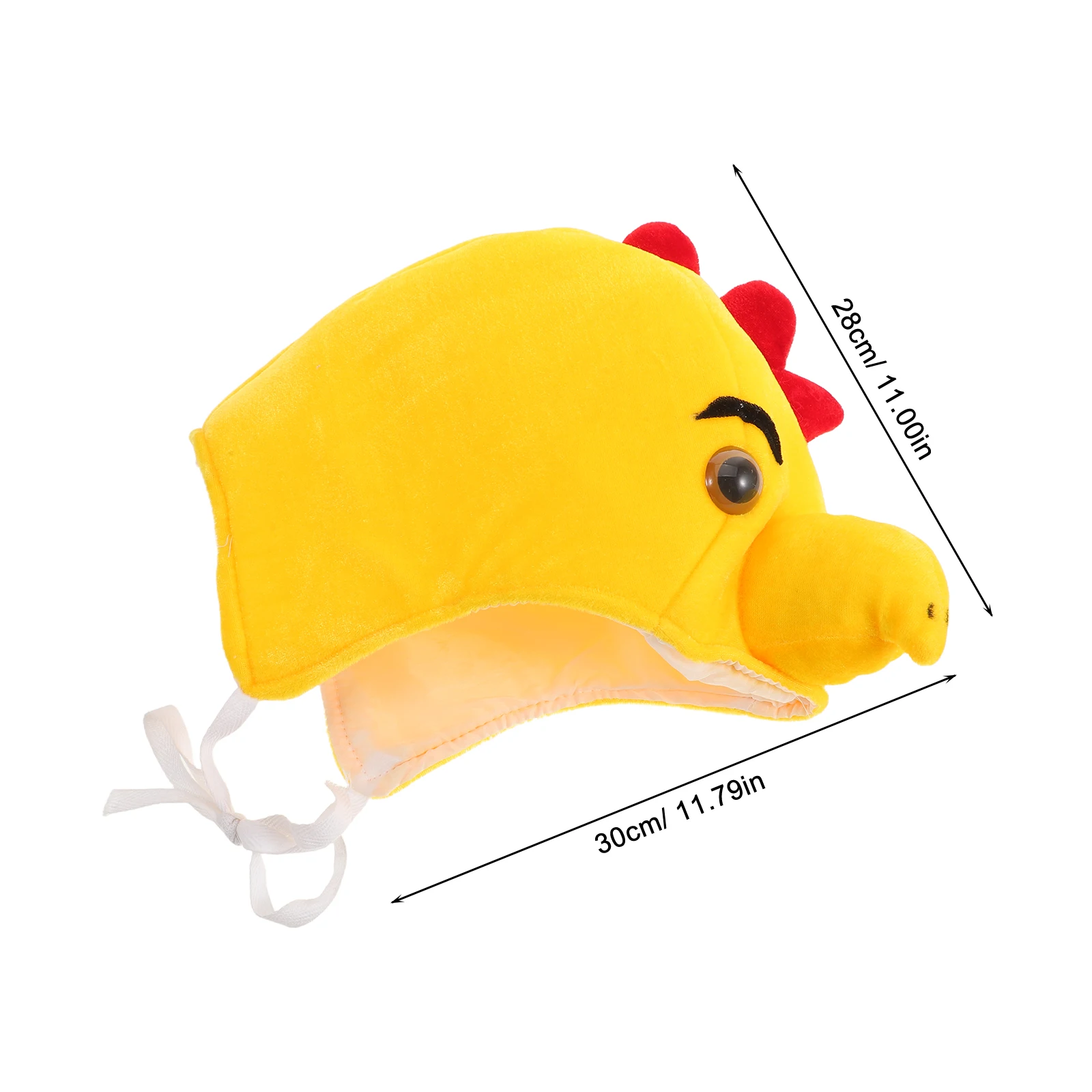 Cartoon Chicken Headwear Bright Yellow Fun Party Cap for Christmas Thanksgiving Dress Up Games Cosplay Prop Kids Adult Festival