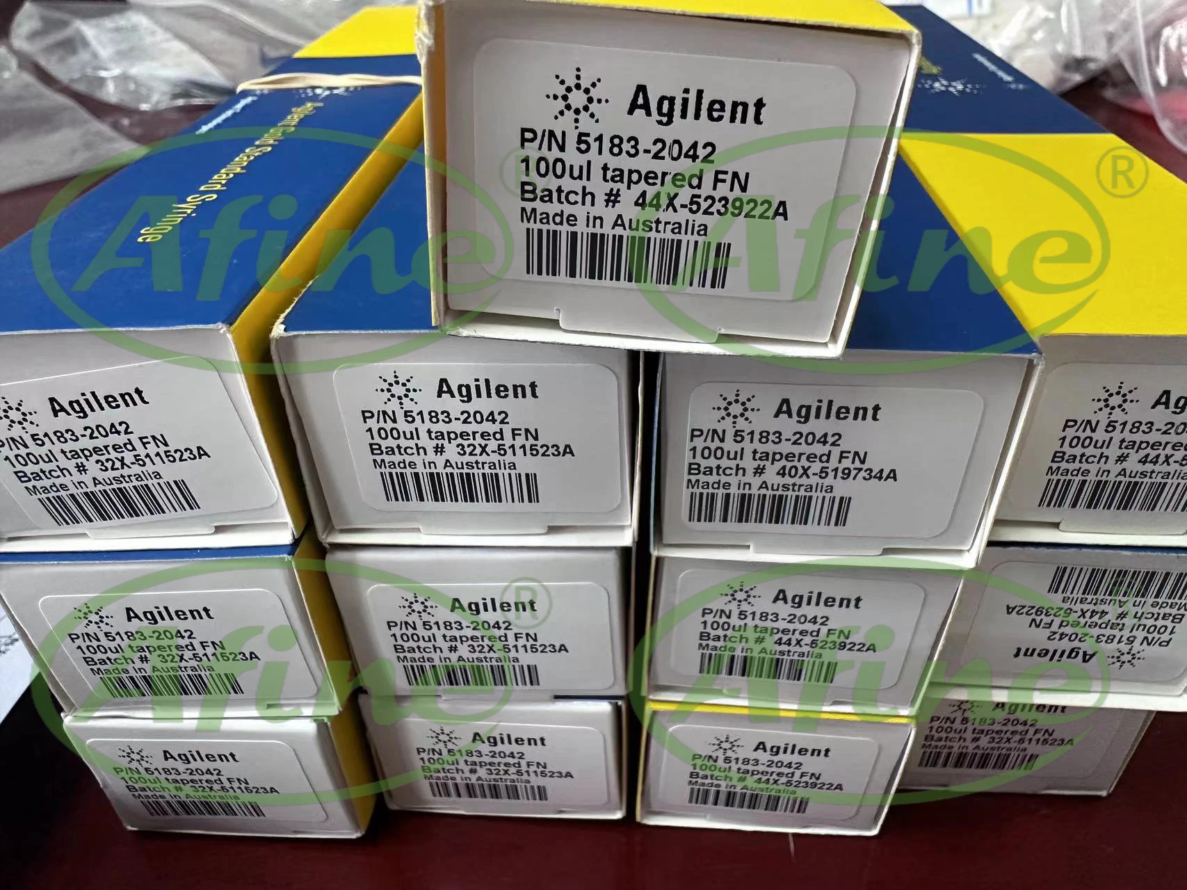 Jeringas AFINE Agilent GC Autosampler, jeringa ALS 5183-2042, 100 μL, punta fija, 23-26s/42/punta cónica