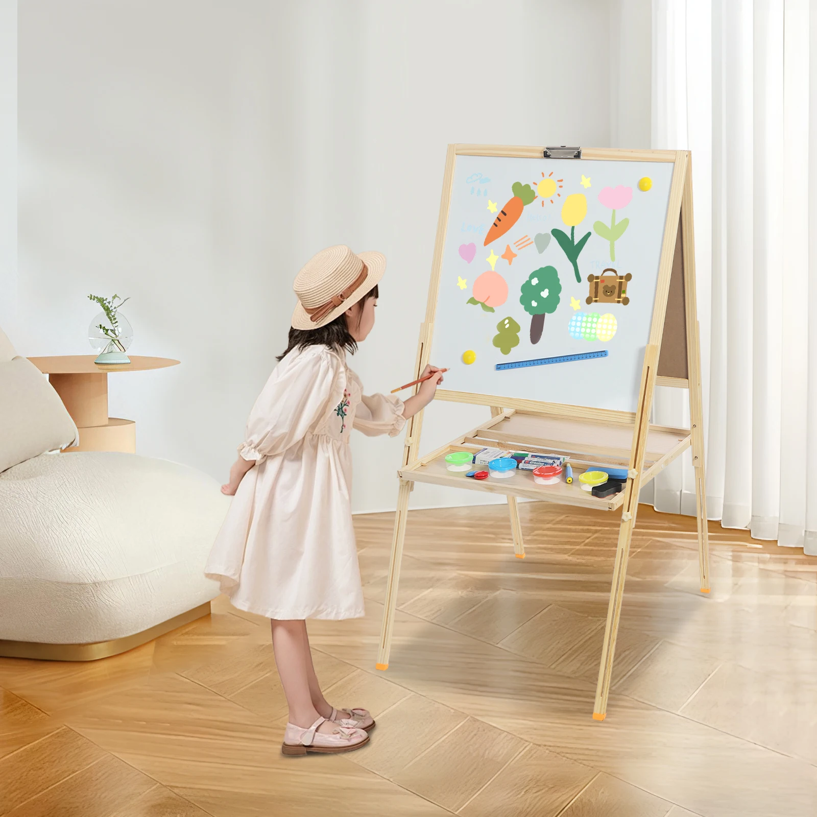ขาตั้งวาดภาพเด็กแบบไม้ ปรับได้ - Kids Art Easel บทวิจารณ์และราคา