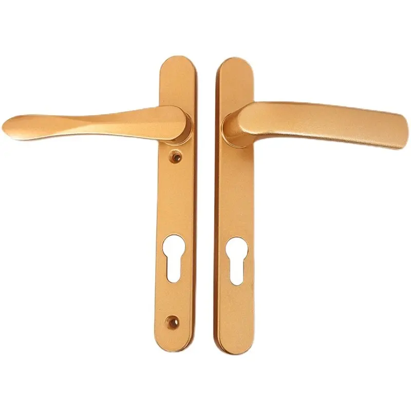 

Broken Bridge Aluminum Swing Door Handle Lock Aluminum Alloy Double Door Ultra-thin Handle Diamond Mesh Screen Door Handle Panel