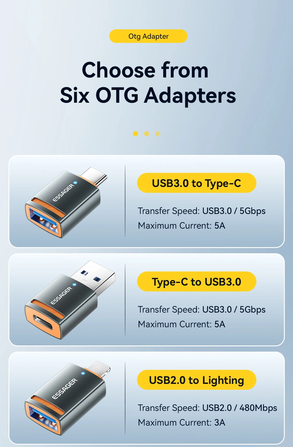 Essager USB 3.0 Adapter OTG USB A Female to Type C Adapter Male Converter For Macbook Pro Air Samsung S20 S10 USB OTG Connector