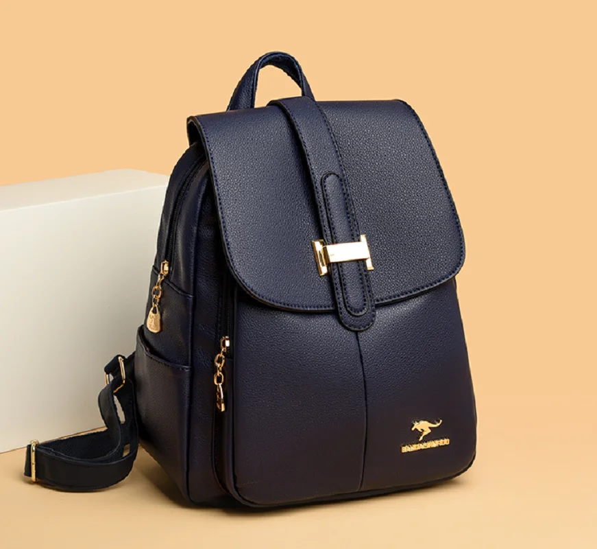 

2026 New Women's Luxury Leather Backpacks High Quality Female Fashion Backpack For Girls School Bag Travel Shoulder Bags Totes