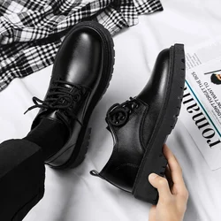 Business Leather Shoes Men's Summer 2023 New Youth British Style Student Platform Suit Men's All-match Trendy Shoes