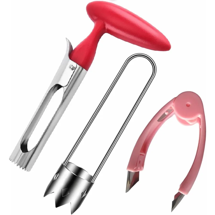 Efficiënt roestvrijstalen fruit- en groenteboorgereedschap voor het verwijderen van zaden van paprika's, tomaten, appels en aardbeien