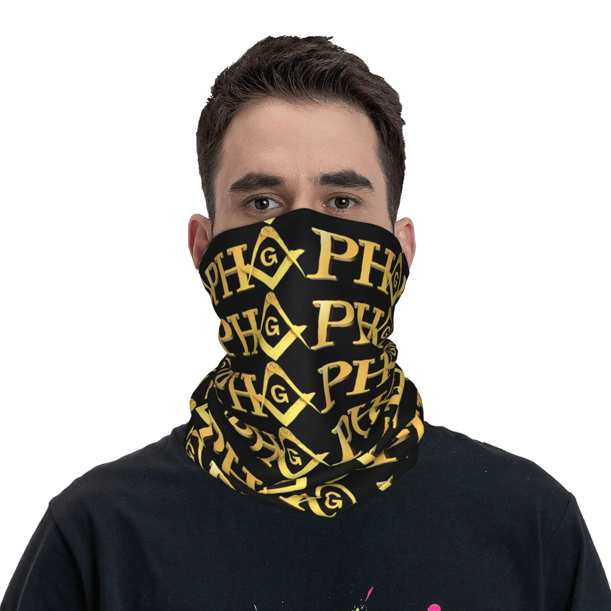 Prince Hall Mason Pha Masonic Freemason Bandana Neck Cover Mask Scarf Multi-use Cycling Scarf Outdoor Sports Unisex Adult