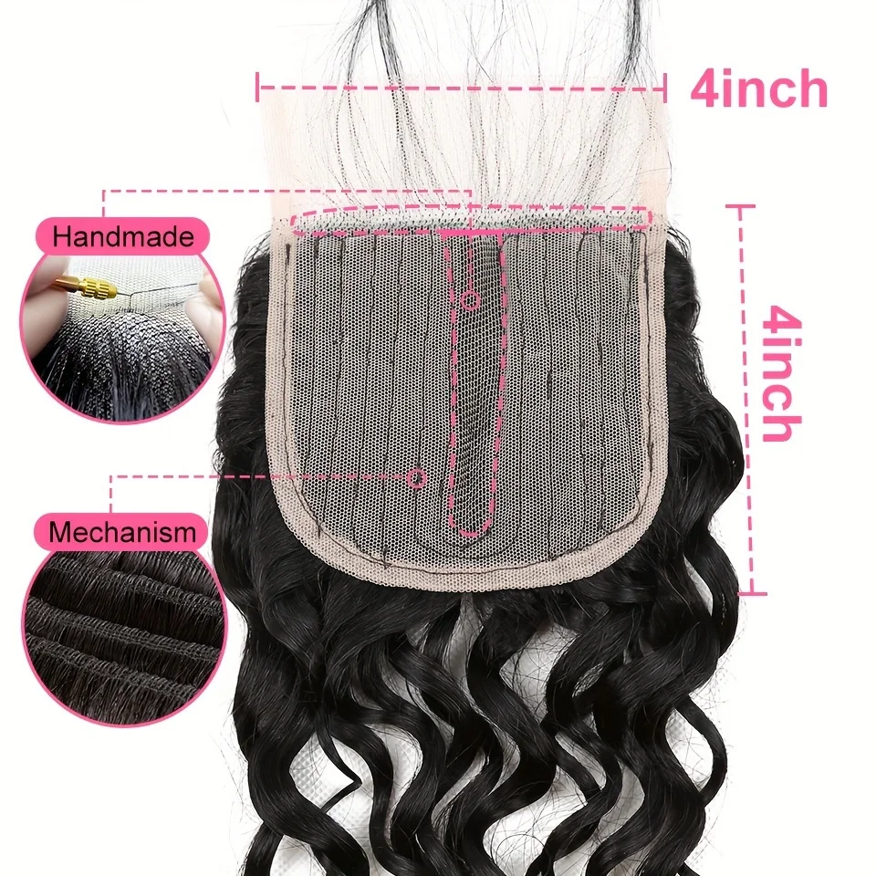 Deep Wave Lace Closure 100% Human Hair Lace Closure 4x1 & 1x4 T Part Lace Wig Closure Cheap Lace Closure Brazilian Remy Hair