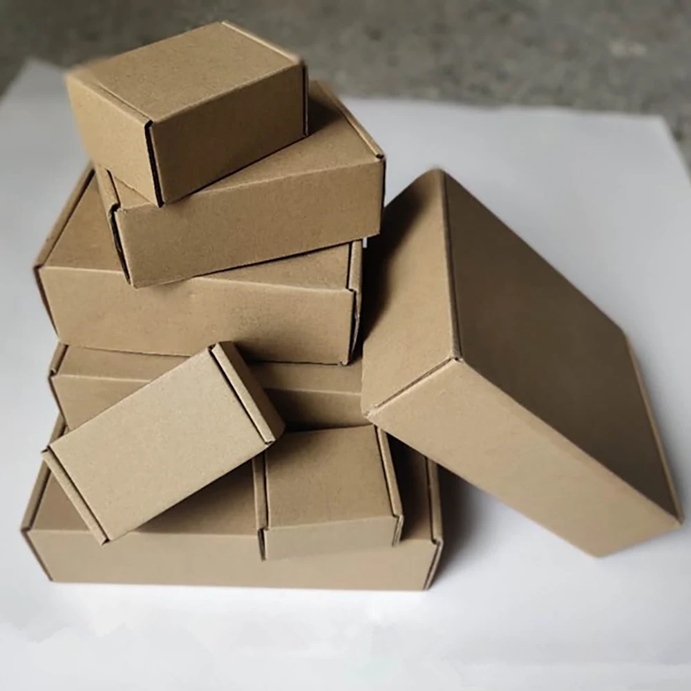 20Pcs DIY Handmade Soap Cardboard Box Thick Corrugated Paper Packaging Mailer Box Brown Carton Gift Small Wrapping Box