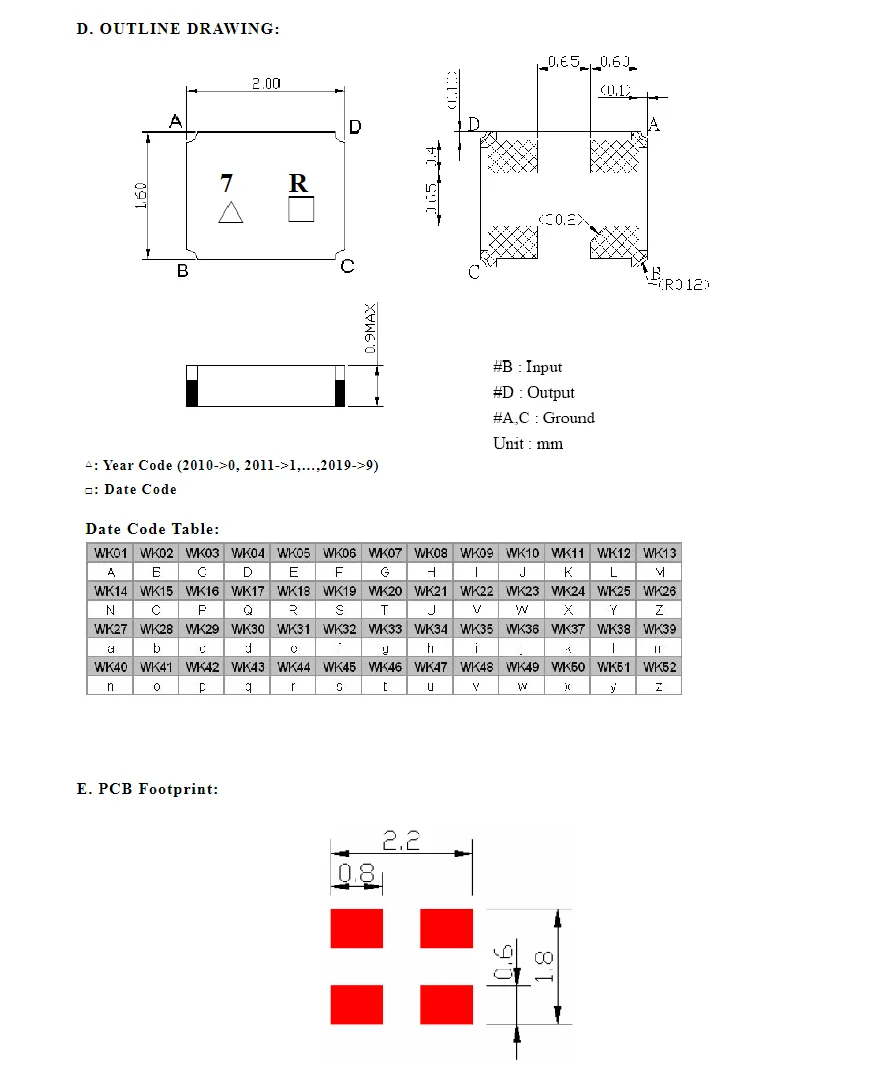 (10PCS) TA1735A 코드 7R 새로운 오리지널 867.5MHz 패키지 SMD SAW 필터 재고 있음