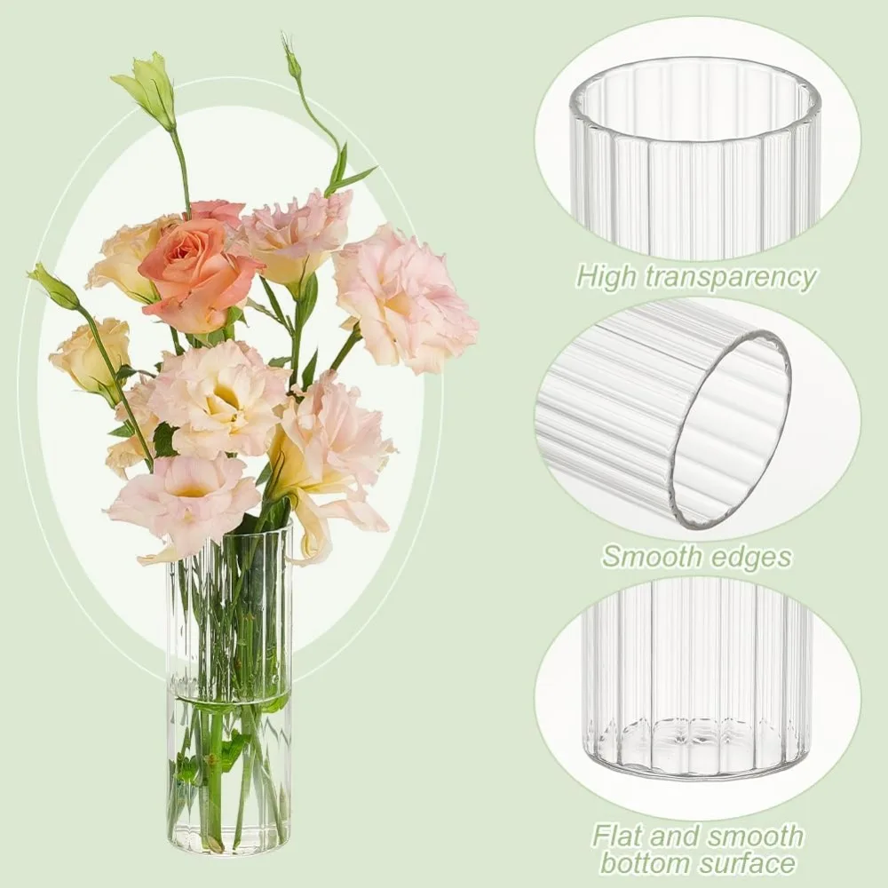 4 Size Glass Cylinder Vases 3.5/5.5/6.7/7.8 Inch Clear Flower Vase for Centerpieces Glass Containers for Pillar Candle Floating view 4
