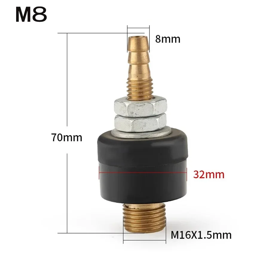 Argon Arc Welding Machine/Plasma Cutting Machine Accessories M6 M8 Gas Electric Connector Black Positive Connector M16*1.5*75