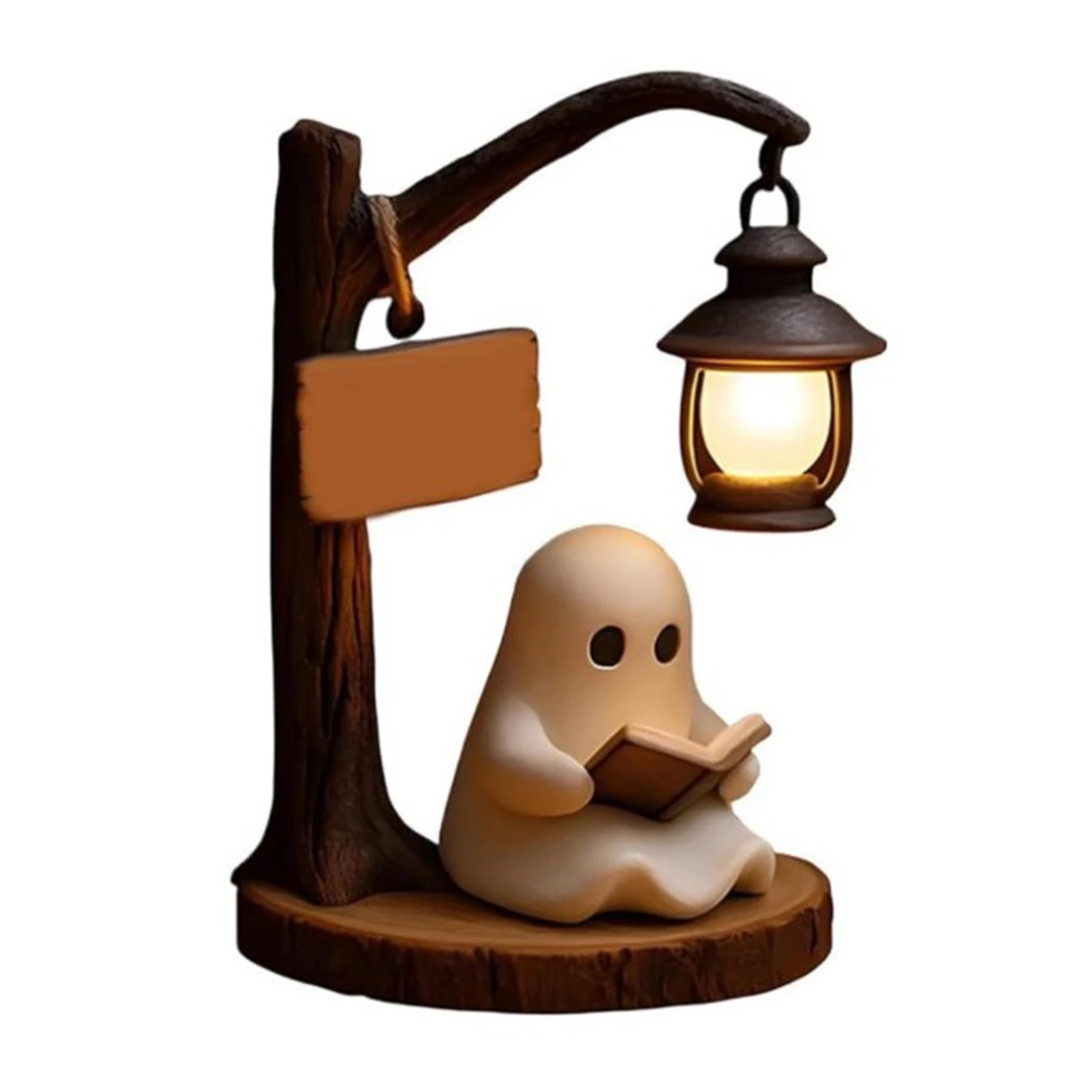 Cute Ghost Reading Lantern Halloween Ghost Night Light Halloween Ghost Reading Lamp Glowing Halloween Ghost Decorations