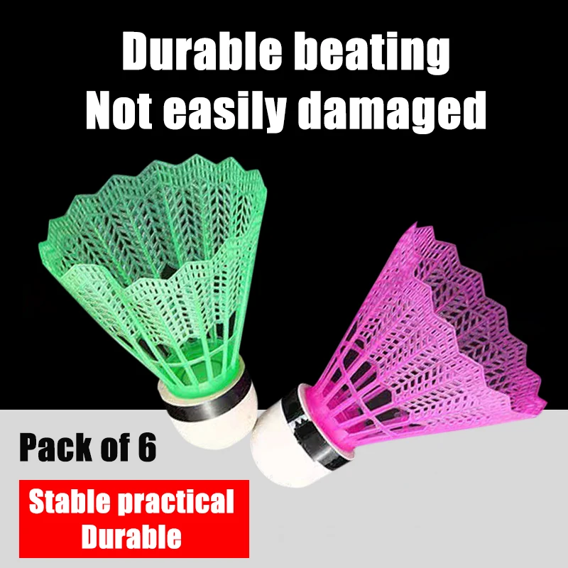 1 Stuks Kleurrijke Badmintonballen Stretch Plastic Speelbestendige Winddichte Kleur Willekeurige Plastic Rubber Trainingsballen Voor Beginners