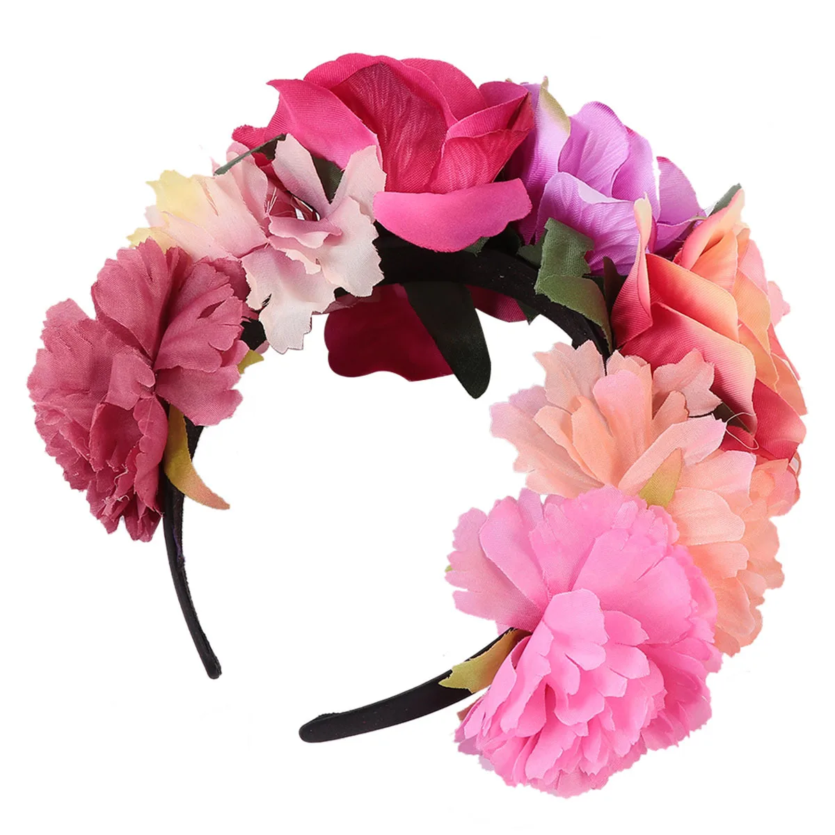 رباط شعر من البوليستر على شكل زهرة الورد للهالوين، رائع وخفيف الوزن ومريح لحفلات المهرجانات، رباط شعر على شكل زهرة الورد