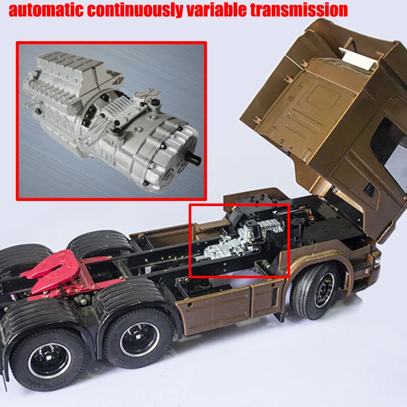 

Automatic CVT with Electric Motor for 1/14 Tamiya RC Truck Trailer Dump Truck Scania 770s Mercedes Actros Volvo MAN Gearbox Part