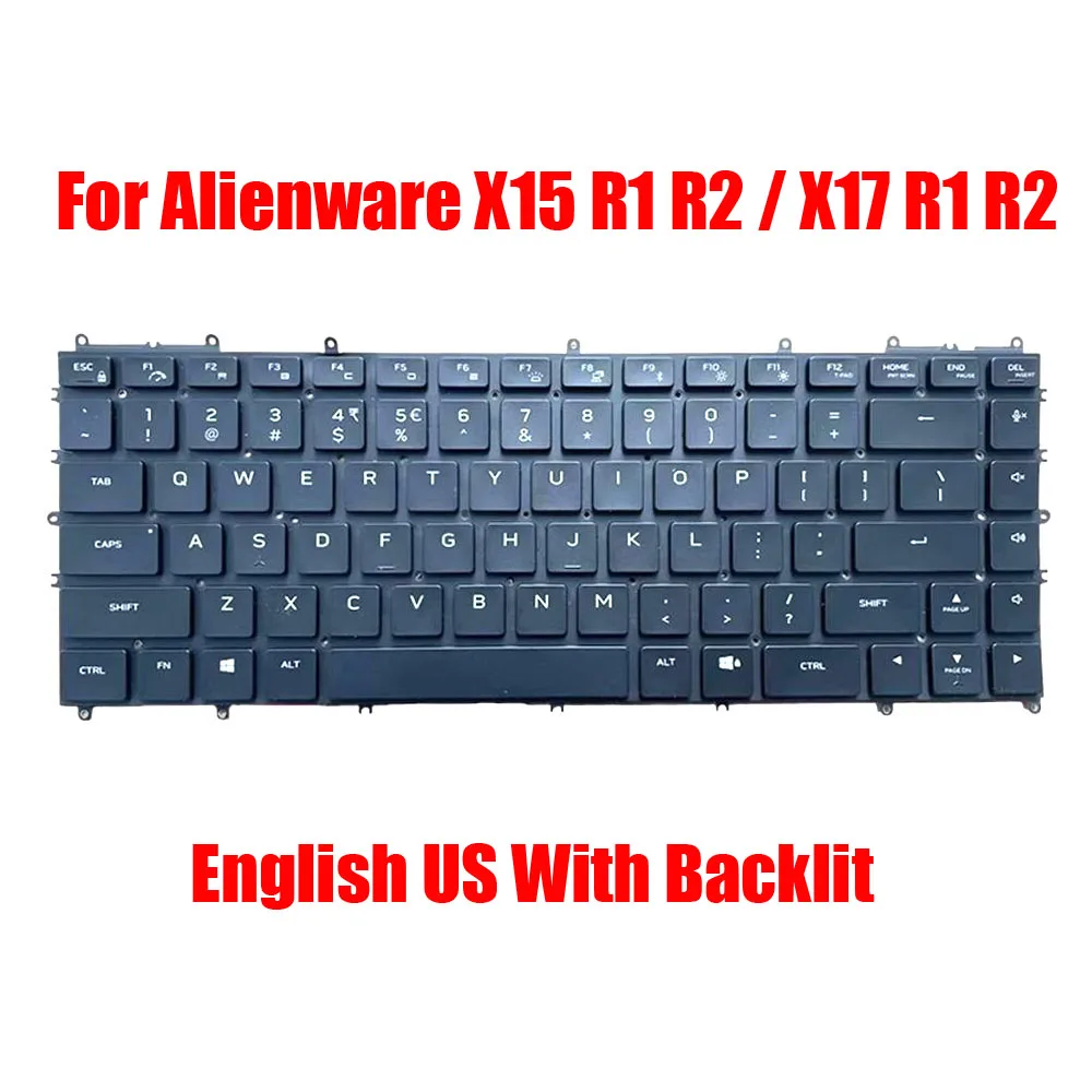 

Laptop Keyboard For Alienware X15 R1 R2 / X17 R1 R2 English US Black With Backlit New