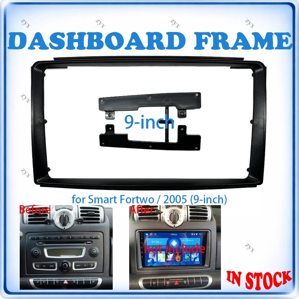 

Car Radio Fascia Frame For Benz Smart Fortwo W451 2005 9 inch Wiring Harness Power Cable Car Accessories Plug & Play